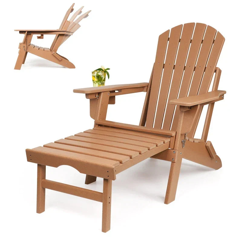 Sedia Adirondack Pieghevole e Regolabile Vrakae con Pouf