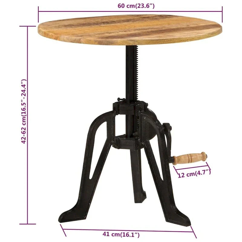 vidaXL Tavolino da Divano Rotondo, Tavolino da Salotto, Tavolino da Divano, in Legno Massello e Ghisa