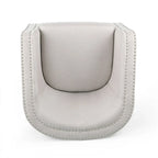 Poltrona girevole accent, stile classico a botte, tessuto beige grano
