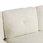 Divano componibile con letto estraibile e pouf contenitore, divano letto convertibile per soggiorno