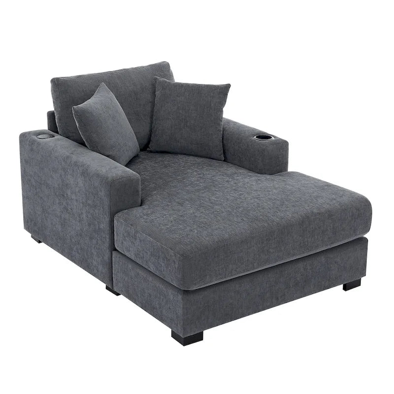 Chaise longue oversize a tre misure con cuscini