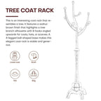 Appendiabiti da terra "ramo d'albero" in legno di gomma con 8 ganci - 24,5L x 70,87H