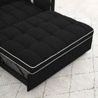 Divano letto trasformabile a 2 posti in velluto da 140 cm con letto estraibile, reclinabile, tasche laterali e supporto per telefono