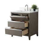 Mobile da Bagno Vanity Art con Lavabo in Ceramica e Top in Marmo Ricomposto