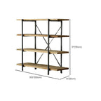 Industrial Wooden Metal Wall Bookshelf 4-Tier