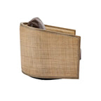 Poltrona a botte girevole, comoda poltrona rotonda d'accento, poltrona club a botte girevole a 360 gradi, poltrona relax con struttura in rattan intrecciato