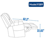Lazy Boy Swivel Rocker Fabric Recliner Chair, Overstuffed Large Manual Recliner Glider with Pillow Top Arms and Cushion Back