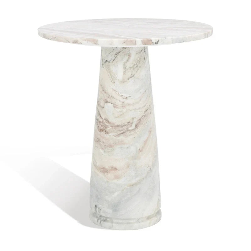 Tavolino d'appoggio rotondo alto in marmo Ghicu di SAFAVIEH Couture - 55,8 cm L x 53,3 cm P x 61 cm A - 53,3x53,3x61 cm