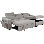 Divano componibile Roomfitters 103 con chaise longue contenitore, poggiatesta regolabili, divano angolare a L trasformabile in letto