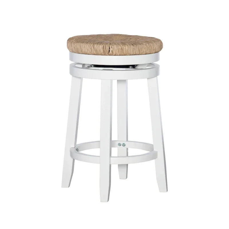 Maya Backless Swivel Counter Stool with Seagrass Seat