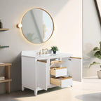 Mobile da Bagno Vanity Art con Lavabo in Ceramica e Top in Marmo Ricomposto