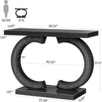 Console da Tavolo Argentata, Tavolino d'Ingresso con Specchio da 99 cm per Ingresso