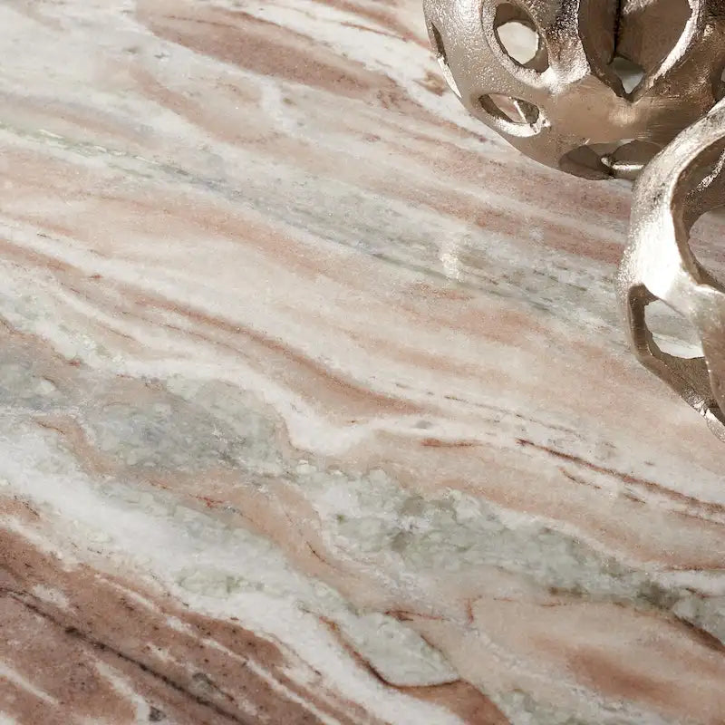 Tavolino d'appoggio rotondo alto in marmo Ghicu di SAFAVIEH Couture - 55,8 cm L x 53,3 cm P x 61 cm A - 53,3x53,3x61 cm