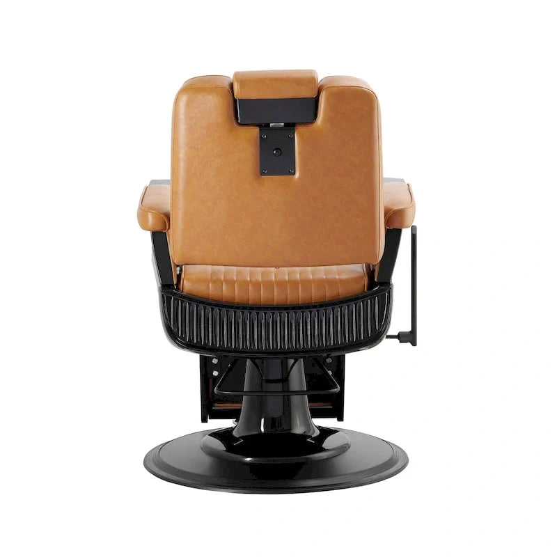 Poltrona da barbiere SHERMAN Heavy Duty, reclinabile, colore cammello