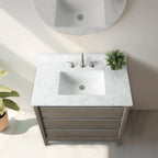 Mobile da Bagno Vanity Art con Lavabo in Ceramica e Top in Marmo Ricomposto