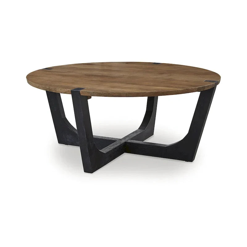 Signature Design by Ashley Hanneforth Tavolino da Caffè Marrone/Nero - 111,76 L x 111,76 P x 48,26 A cm