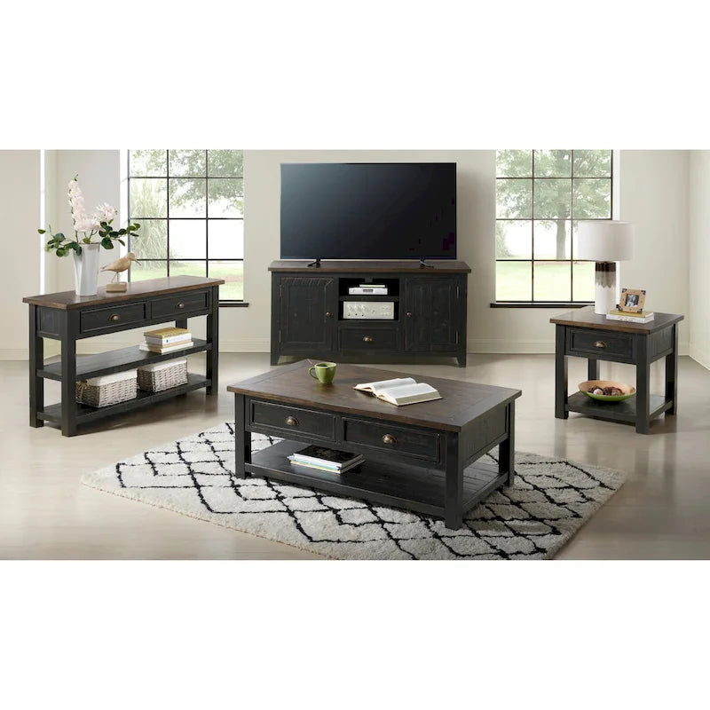 The Gray Barn Downington Consolle da Divano in Legno Massello a 2 Cassetti
