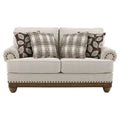Divanetto tradizionale marrone grano con borchie decorative