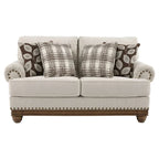 Divanetto tradizionale marrone grano con borchie decorative