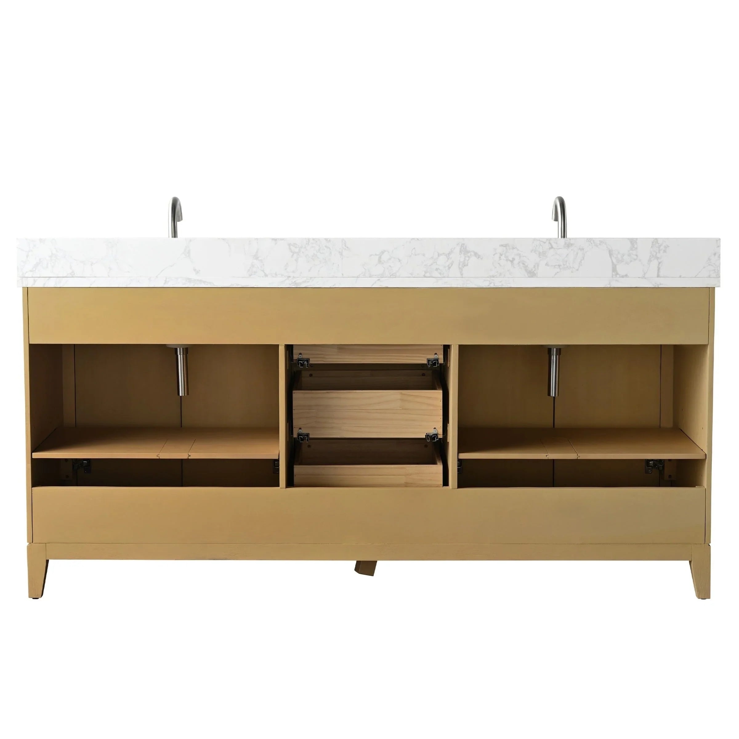Mobile da Bagno Vanity Art con Lavabo in Ceramica e Top in Marmo Ricomposto