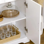 Credenza da Cucina Bianca con 3 Cassetti e Ripiano Regolabile