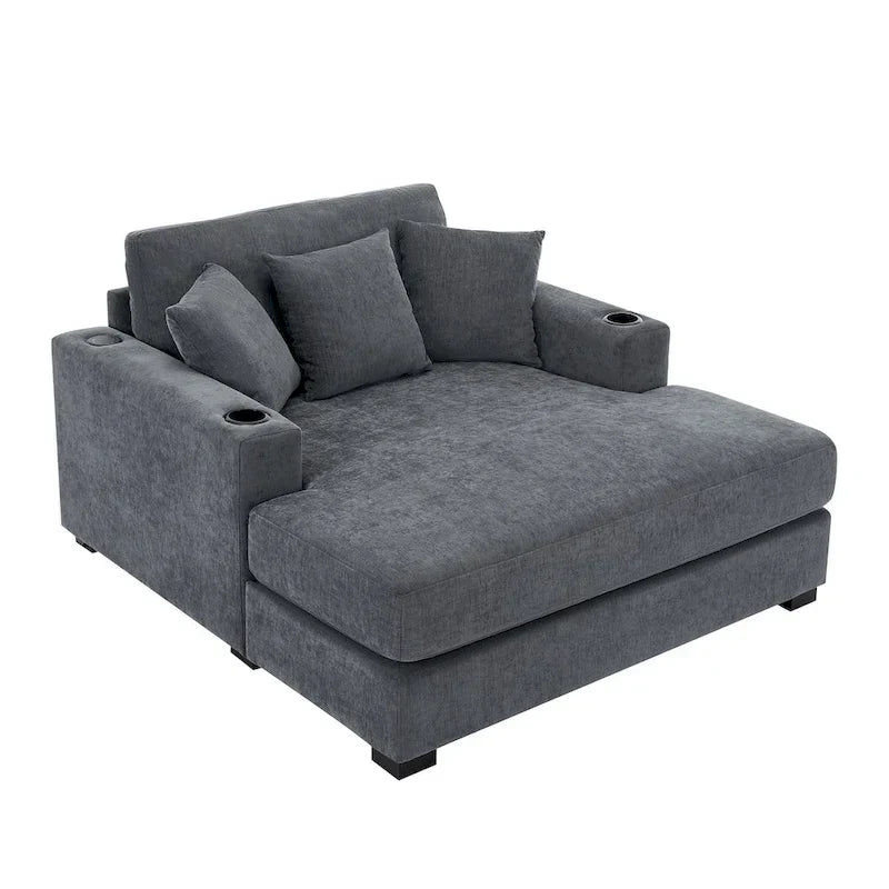 Chaise longue oversize a tre misure con cuscini