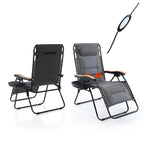 Sedia a sdraio oversize XL imbottita con gravità zero, bracciolo più largo, reclinabile regolabile con portabicchieri - N/D