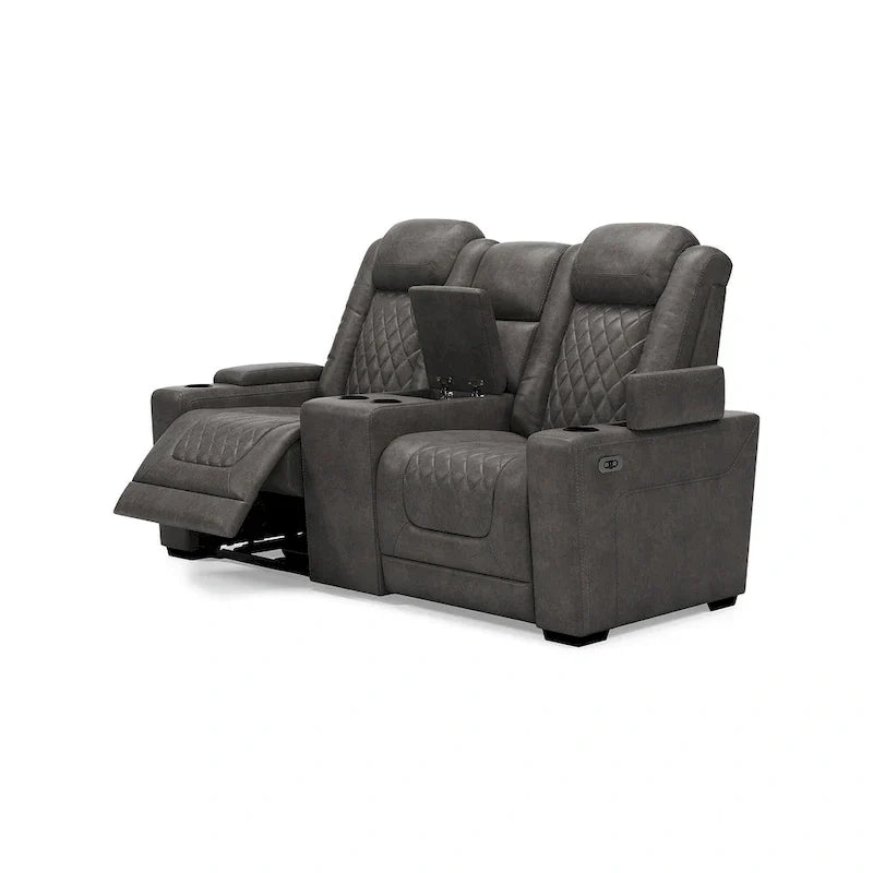 Divanetto reclinabile elettrico Signature Design by Ashley HyllMont grigio con consolle - 71.75 L x 39 P x 44 A
