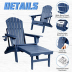 Sedia Adirondack Pieghevole e Regolabile Vrakae con Pouf
