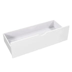 Letto a piattaforma a L moderno bianco per cameretta, dimensioni singole, con letto estraibile e cassetti
