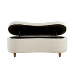INK+IVY Bailey Taupe Boucle Flip Top Storage Bench