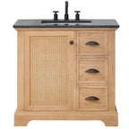 Hervas Bath Vanity with Natural Marble Top without Mirror