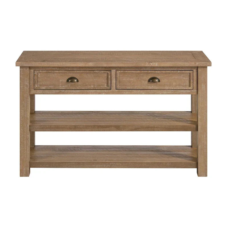 The Gray Barn Downington Consolle da Divano in Legno Massello a 2 Cassetti