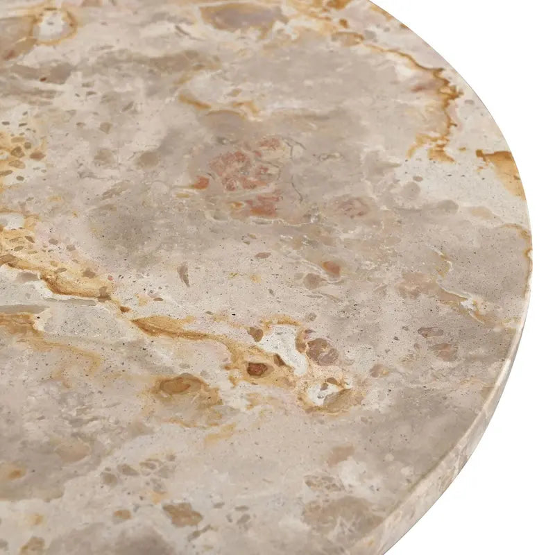 Tavolino d'appoggio rotondo alto in marmo Ghicu di SAFAVIEH Couture - 55,8 cm L x 53,3 cm P x 61 cm A - 53,3x53,3x61 cm
