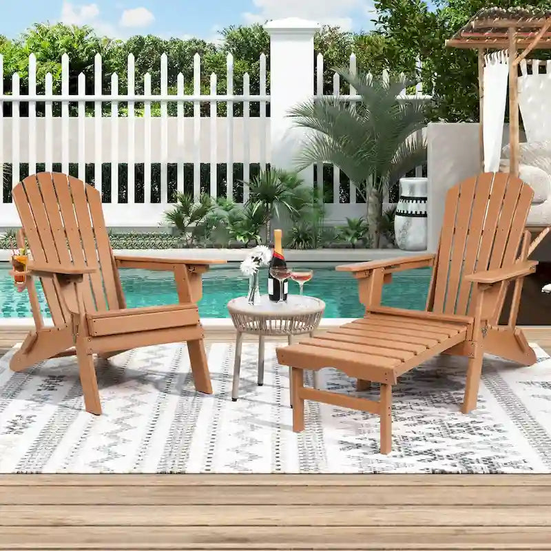 Sedia Adirondack Pieghevole e Regolabile Vrakae con Pouf