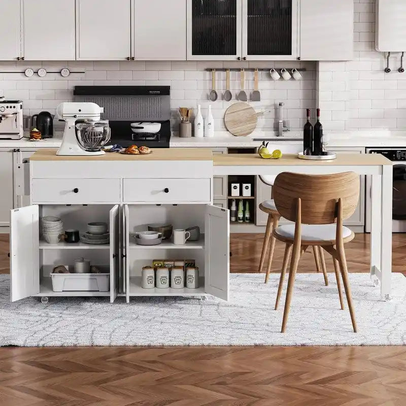 Kitchen Island with Extendable Dining Table