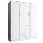 Palace Imports Armadio a 3 ante Cosmo 100% legno massello con ante in legno massello o a specchio