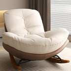 Sedia a dondolo scandinava imbottita con pouf opzionale