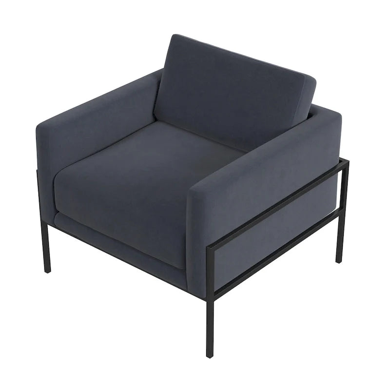 HomePop Modern Upholstered Club Chair w/Metal Frame