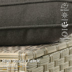 HOOOWOOO, Set di 2 Sedie da Esterno in Rattan Intrecciato con Schienale Alto