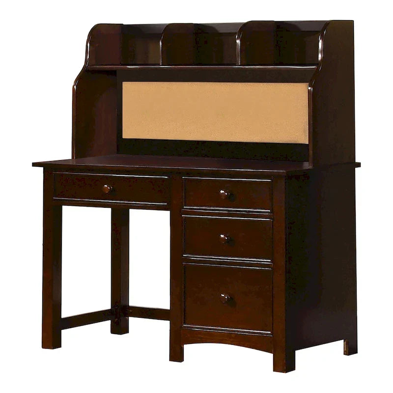 Scrivania per computer Romeo Transitional da 48 pollici in legno massello con 4 cassetti di Furniture of America