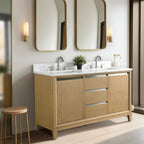 Mobile da Bagno Vanity Art con Lavabo in Ceramica e Top in Marmo Ricomposto