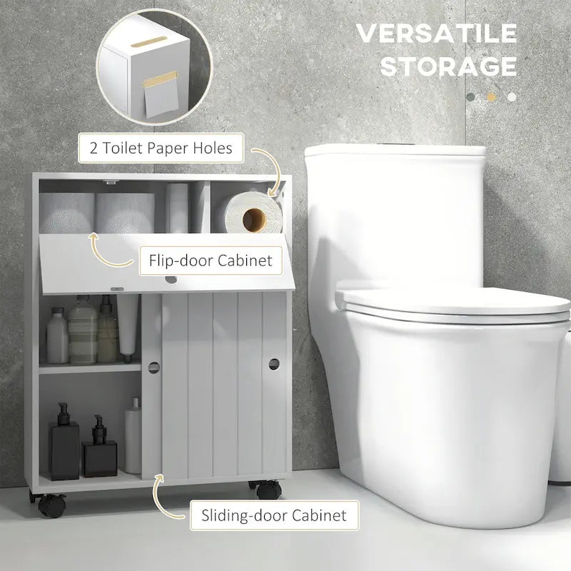 Mobiletto per bagno piccolo con foro per carta