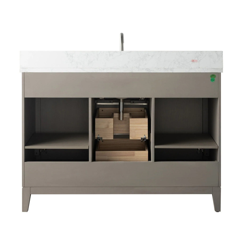 Mobile da Bagno Vanity Art con Lavabo in Ceramica e Top in Marmo Ricomposto