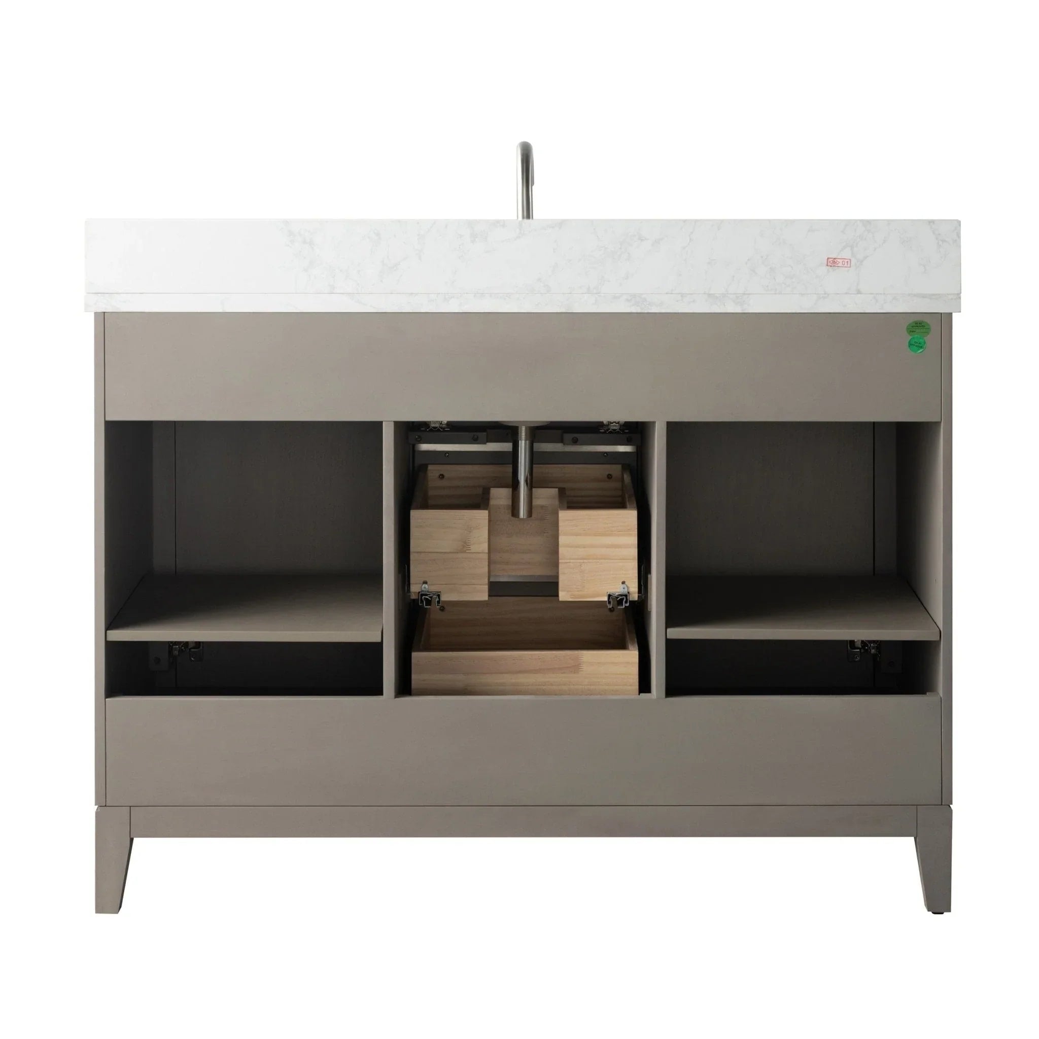 Mobile da Bagno Vanity Art con Lavabo in Ceramica e Top in Marmo Ricomposto