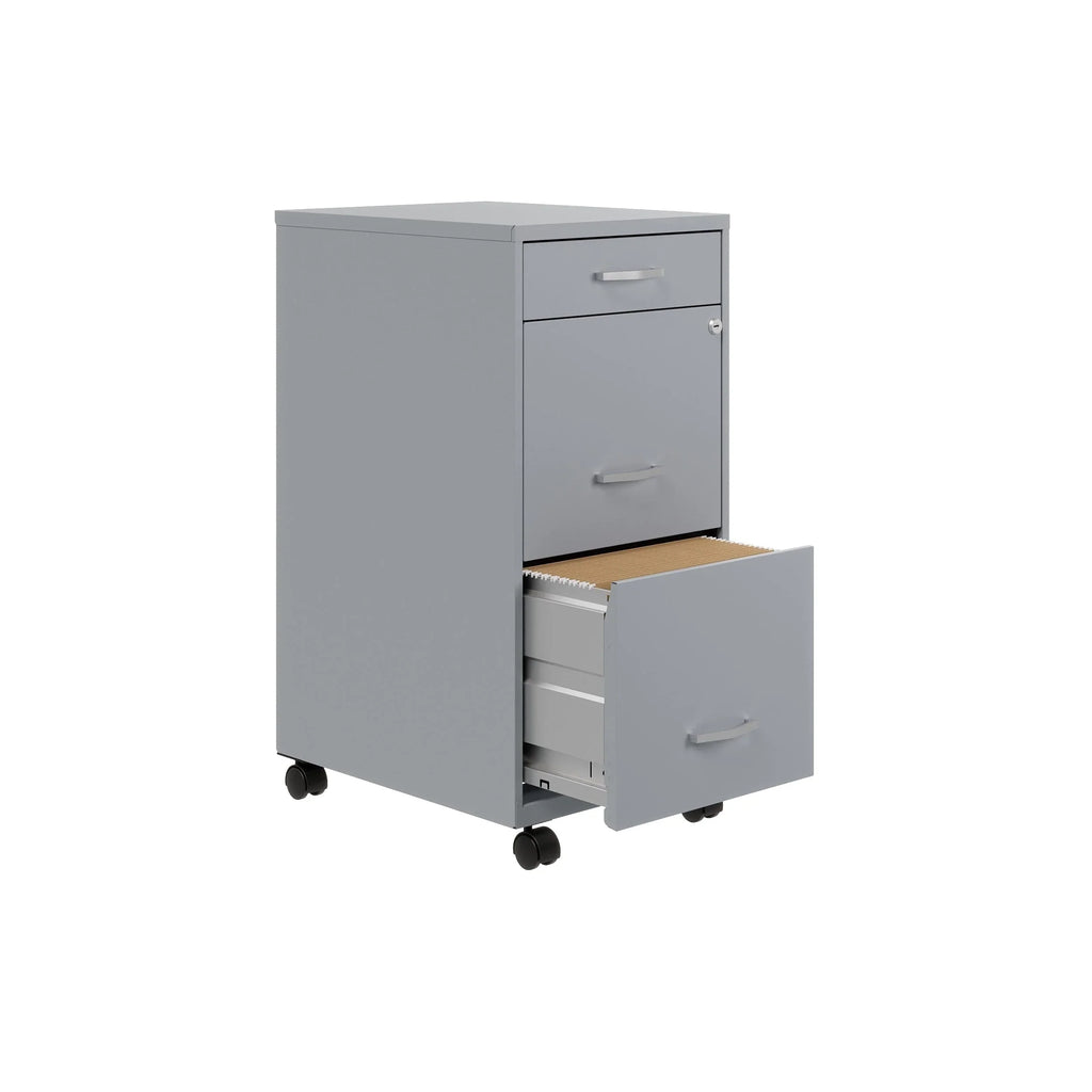 Space Solutions Cassettiera in metallo a 3 cassetti per documenti, profonda 18