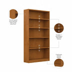 Libreria a 5 ripiani alta universale di Bush Furniture