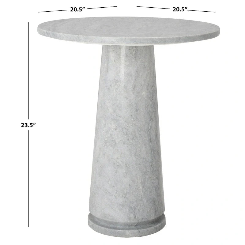 Tavolino d'appoggio rotondo alto in marmo Ghicu di SAFAVIEH Couture - 55,8 cm L x 53,3 cm P x 61 cm A - 53,3x53,3x61 cm