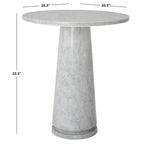 Tavolino d'appoggio rotondo alto in marmo Ghicu di SAFAVIEH Couture - 55,8 cm L x 53,3 cm P x 61 cm A - 53,3x53,3x61 cm