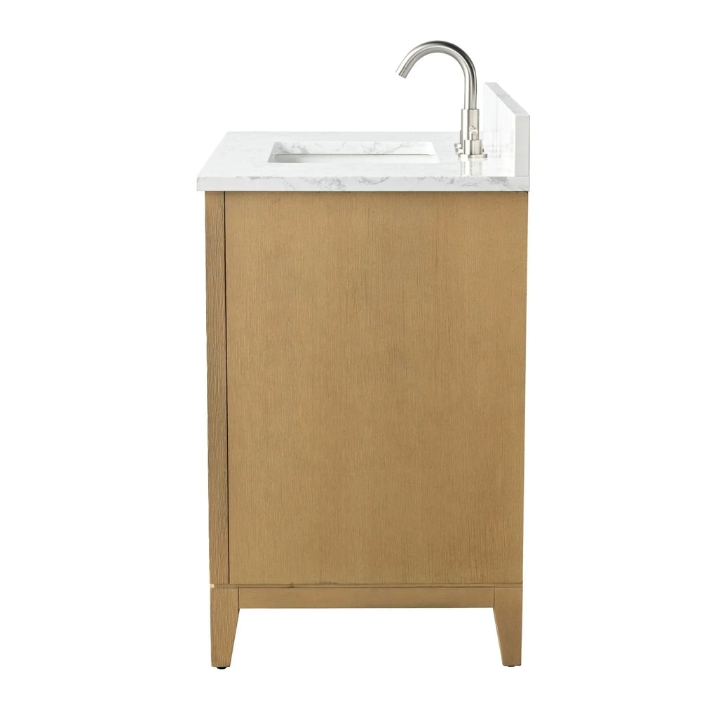 Mobile da Bagno Vanity Art con Lavabo in Ceramica e Top in Marmo Ricomposto